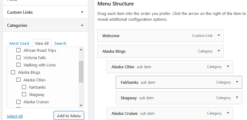 How to Create a Category and include it on the Menu