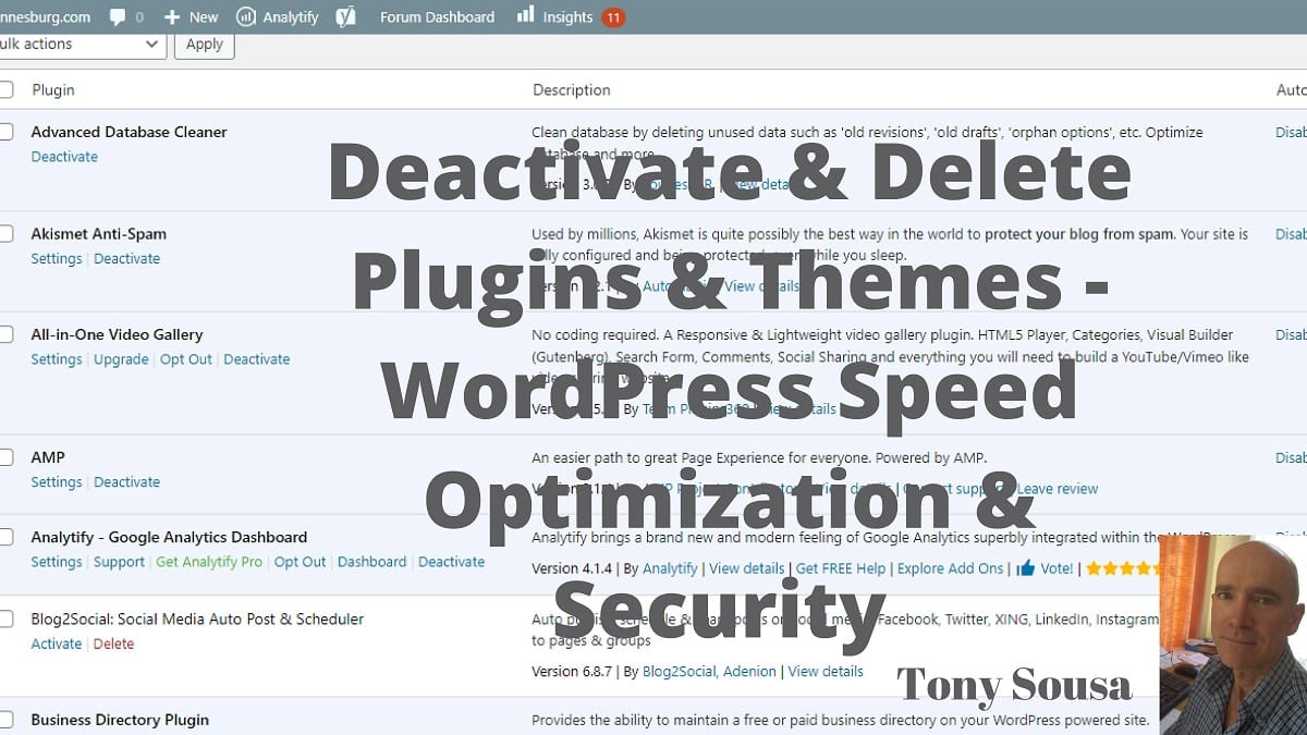 Deactivate & Delete Plugins & Themes | WordPress Speed Optimization & Security