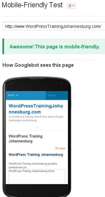 Google’s Mobile-Friendly Update-WordPress Training Johannesburg